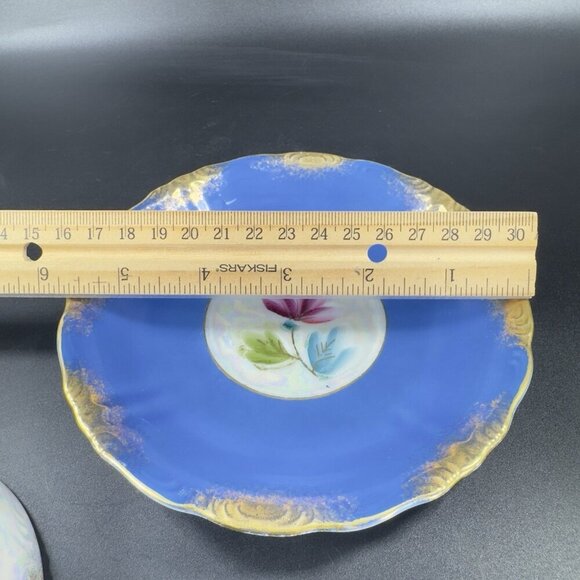 Royal Sealy Porcelain Teacup And Saucer Set Cup Textured Floral Pattern Vintage - Picture 3 of 14